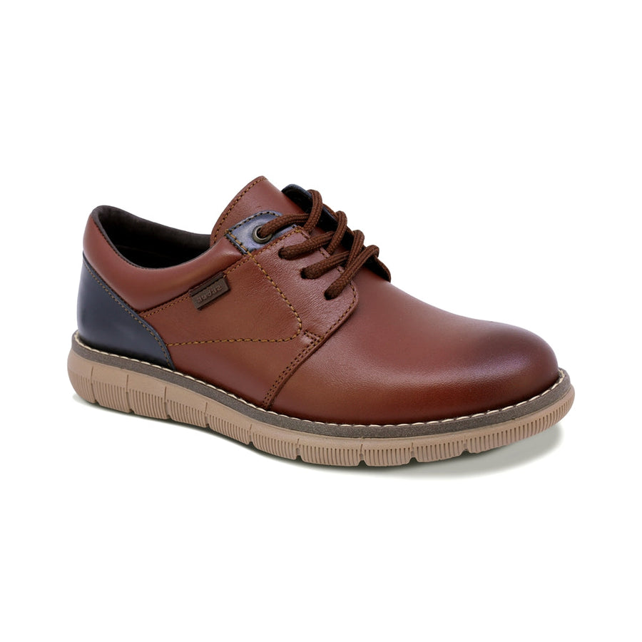ZAPATO AUDAZ PARA NIÑO DE PIEL COLOR LADRILLO MURPHY CON AGUJETA