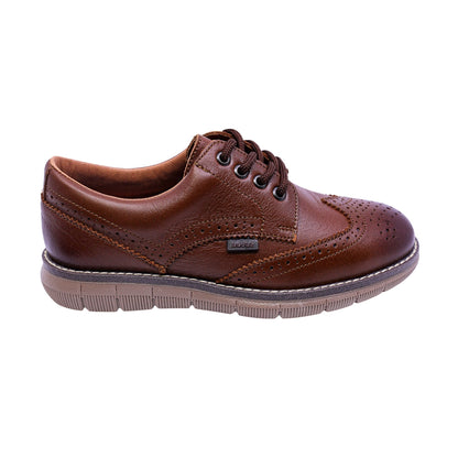 ZAPATO AUDAZ PARA NIÑO COLOR MIEL DE PIEL MURPHY CON AGUJETA