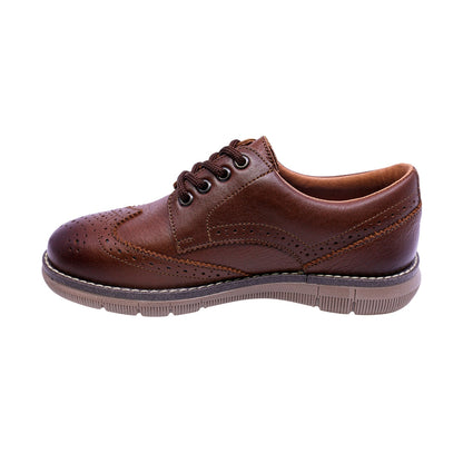 ZAPATO AUDAZ PARA NIÑO COLOR MIEL DE PIEL MURPHY CON AGUJETA