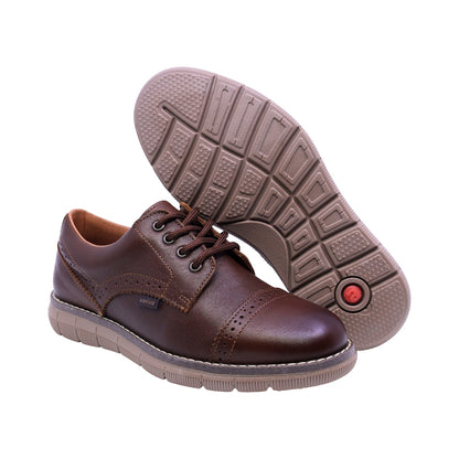 ZAPATO AUDAZ PARA NIÑO COLOR CAFÉ DE PIEL MURPHY CON AGUJETA
