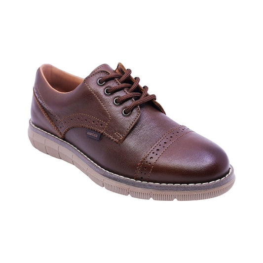ZAPATO AUDAZ PARA NIÑO COLOR CAFÉ DE PIEL MURPHY CON AGUJETA
