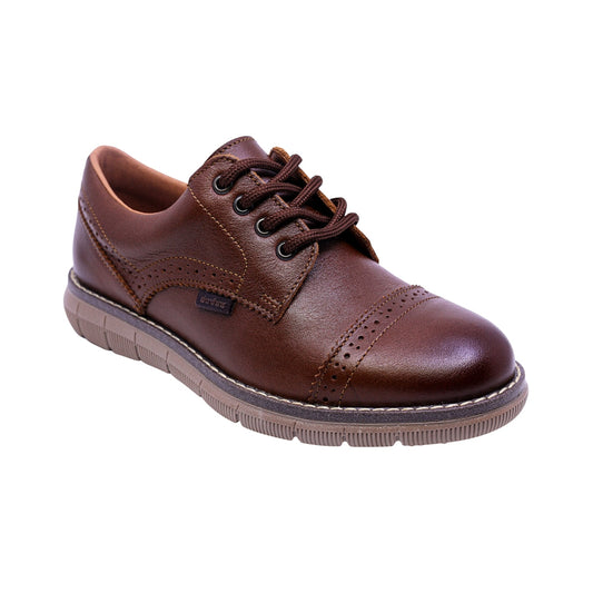 ZAPATO AUDAZ PARA NIÑO COLOR MIEL DE PIEL MURPHY CON AGUJETA