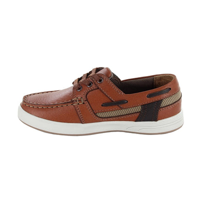 Mocasín Audaz para niño en piel miel Smith con agujeta