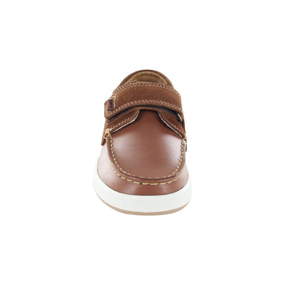 Mocasín Audaz para niño en piel miel Smith con tira de contacto