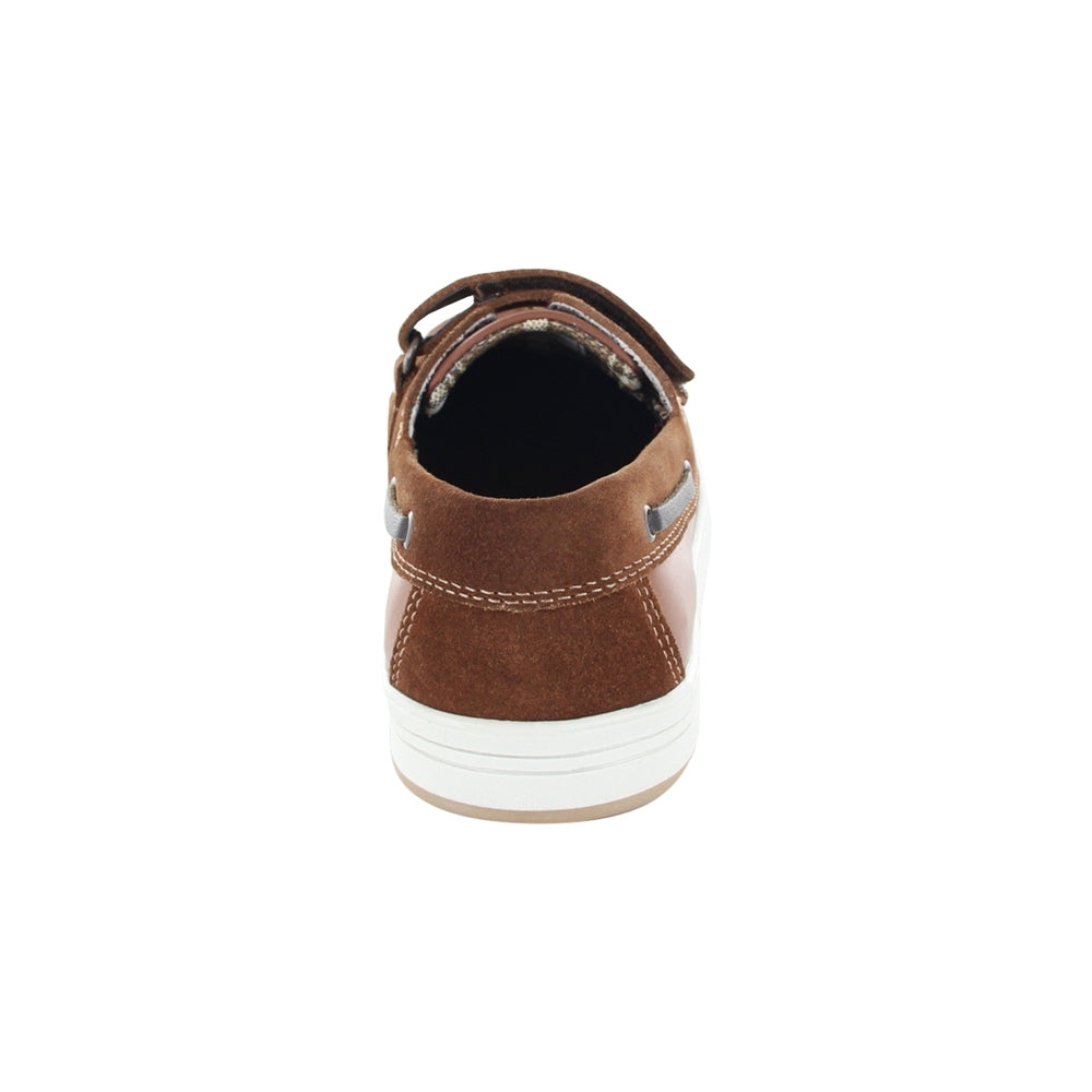 Mocasín Audaz para niño en piel miel Smith con tira de contacto