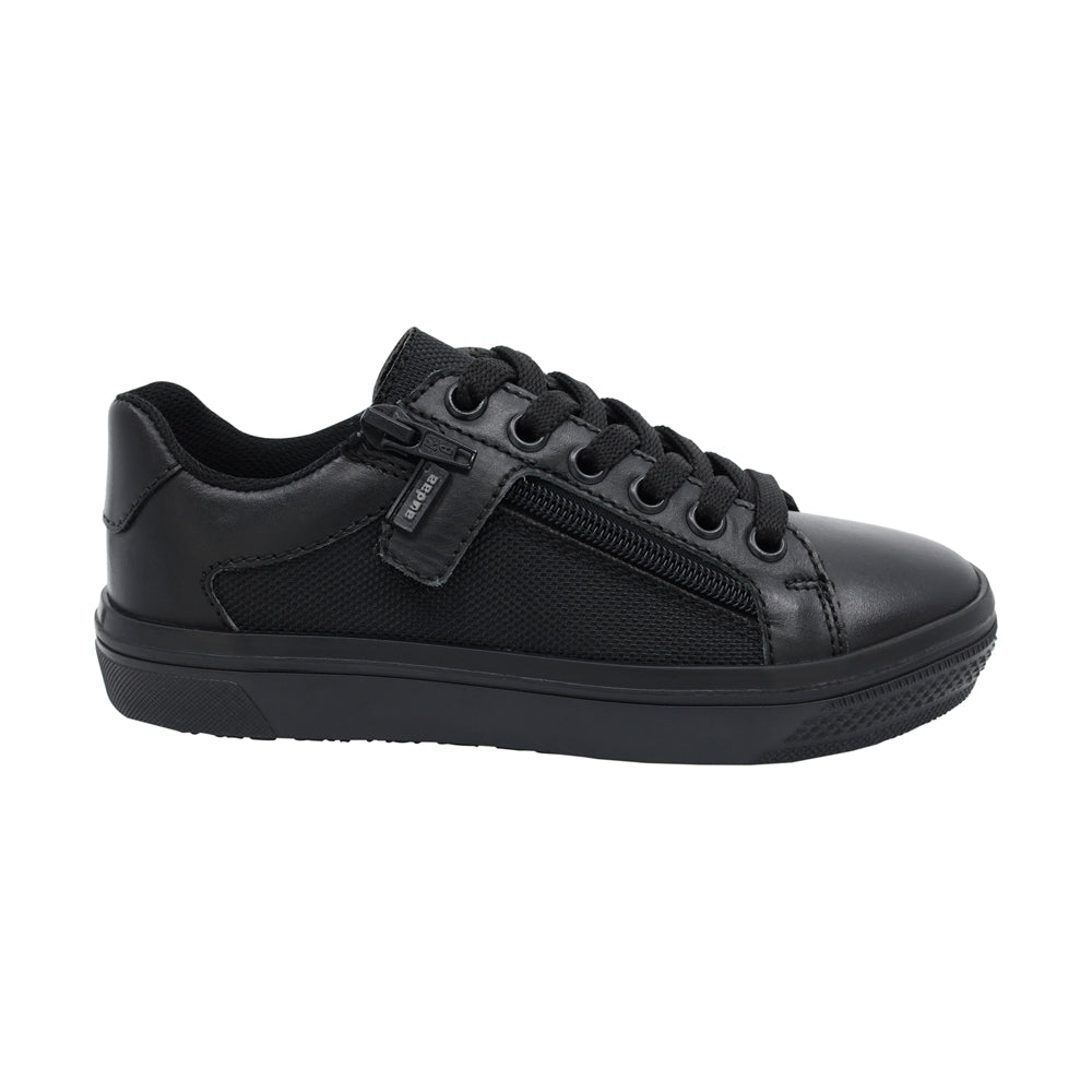 Tenis Niño Audaz en piel color negro Boxer con cierre decorativo
