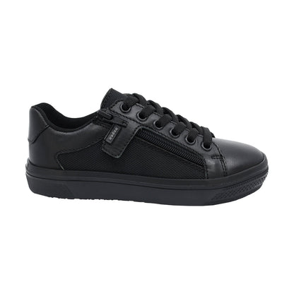 Tenis Niño Audaz en piel color negro Boxer con cierre decorativo