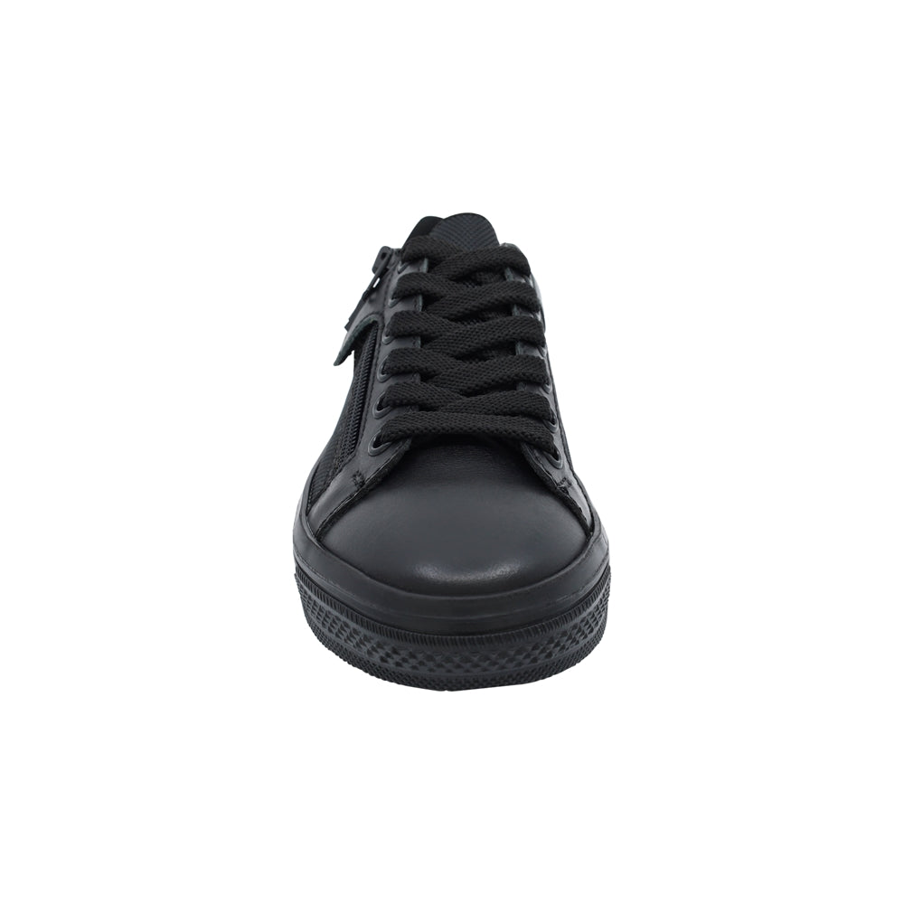 Tenis Niño Audaz en piel color negro Boxer con cierre decorativo