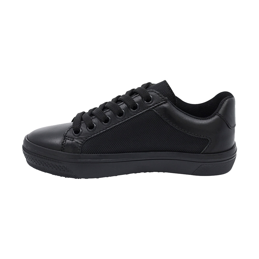 Tenis Niño Audaz en piel color negro Boxer con cierre decorativo