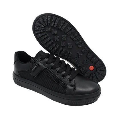 Tenis Niño Audaz en piel color negro Boxer con cierre decorativo