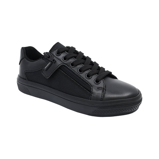 Tenis Niño Audaz en piel color negro Boxer con cierre decorativo