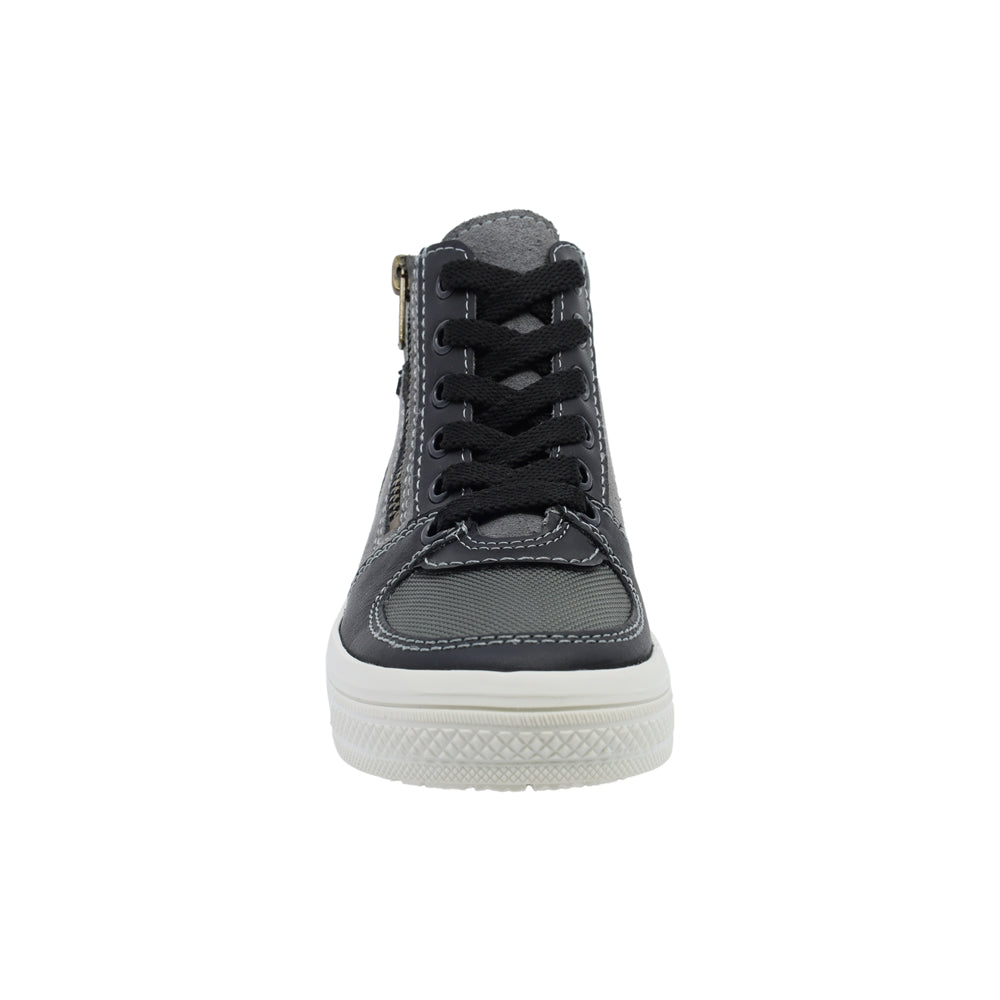 Tenis Niño Audaz en piel color gris Boxer con cierre decorativo