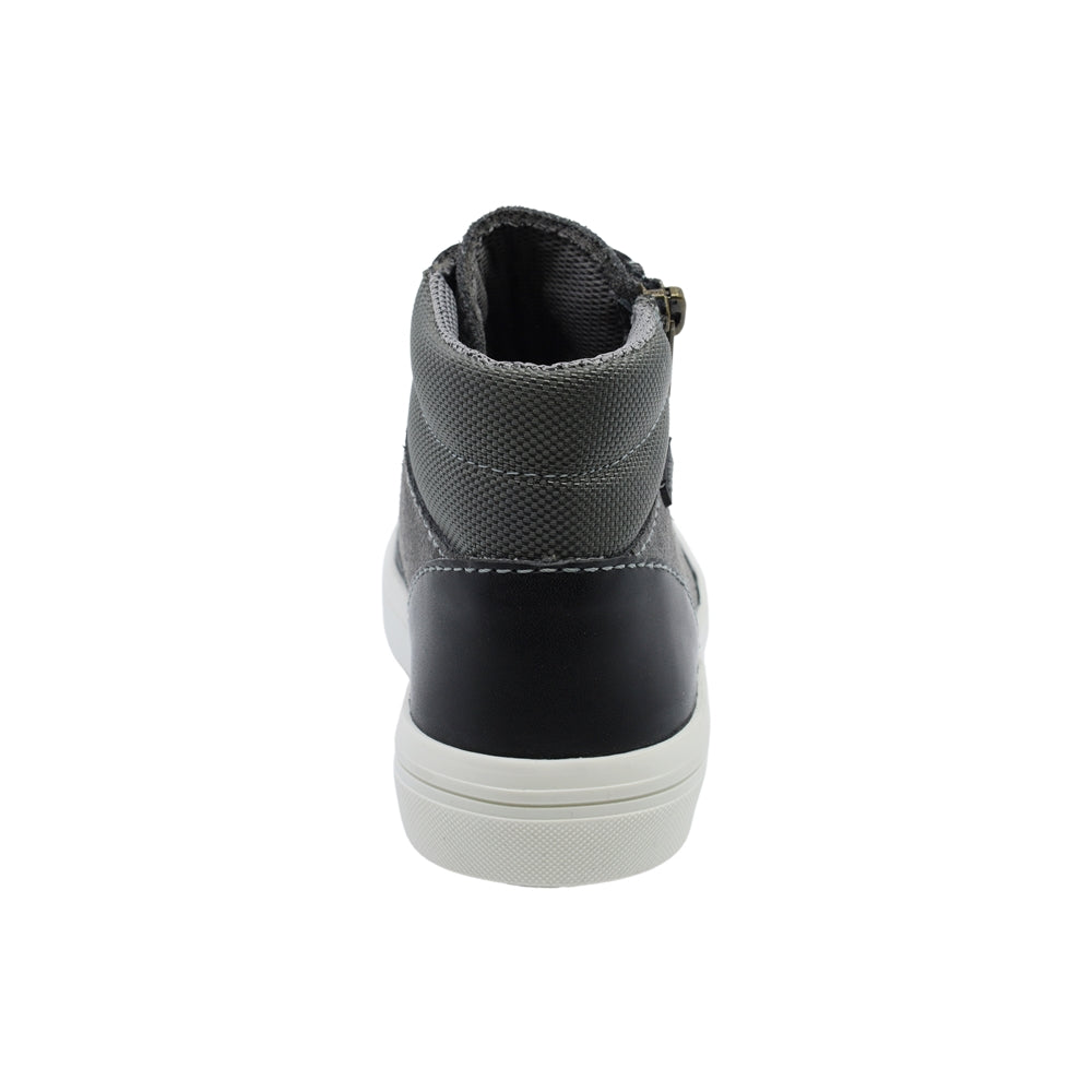 Tenis Niño Audaz en piel color gris Boxer con cierre decorativo