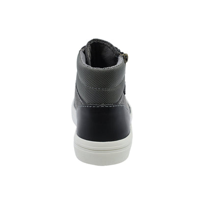 Tenis Niño Audaz en piel color gris Boxer con cierre decorativo