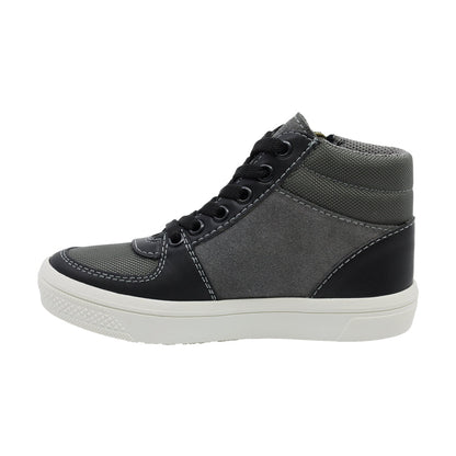 Tenis Niño Audaz en piel color gris Boxer con cierre decorativo