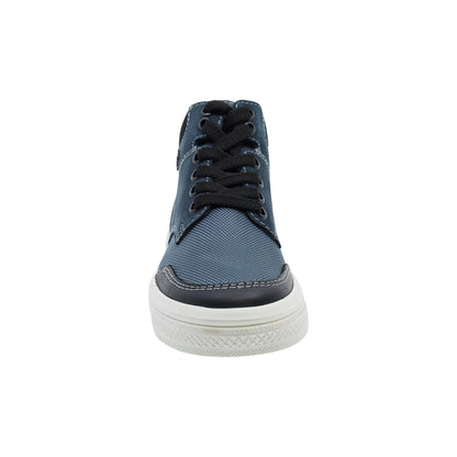 Bota Audaz para niño en piel azul Boxer con agujetas