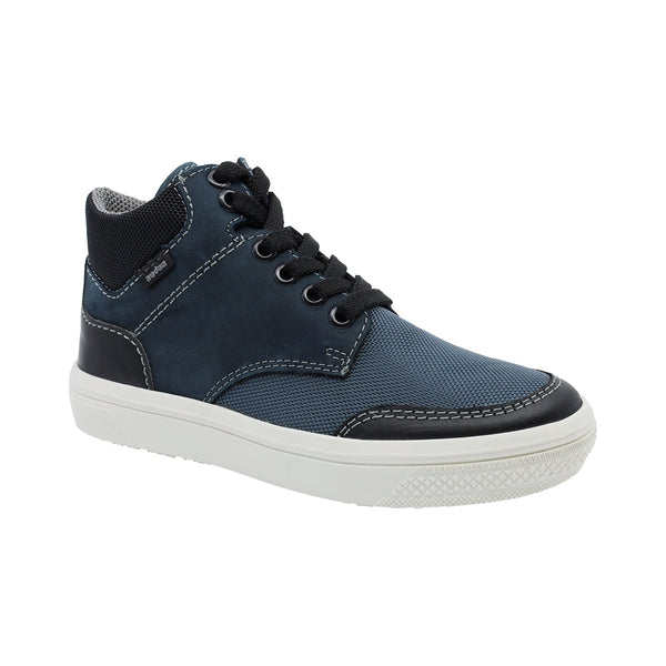 Bota Audaz para niño en piel azul Boxer con agujetas