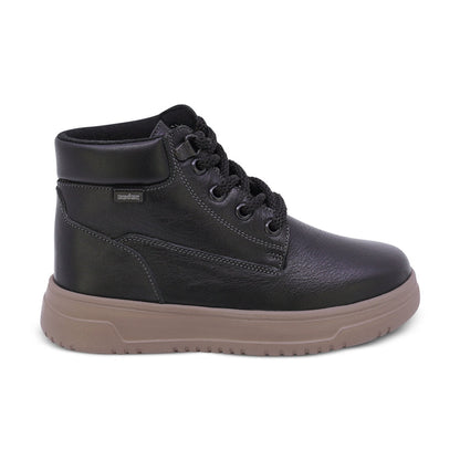 BOTA AUDAZ PARA NIÑO DE PIEL COLOR NEGRO RAPTOR CON AGUJETA