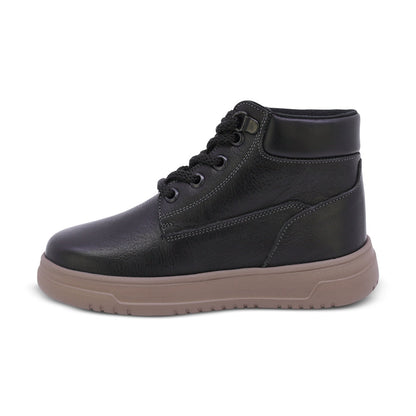 BOTA AUDAZ PARA NIÑO DE PIEL COLOR NEGRO RAPTOR CON AGUJETA