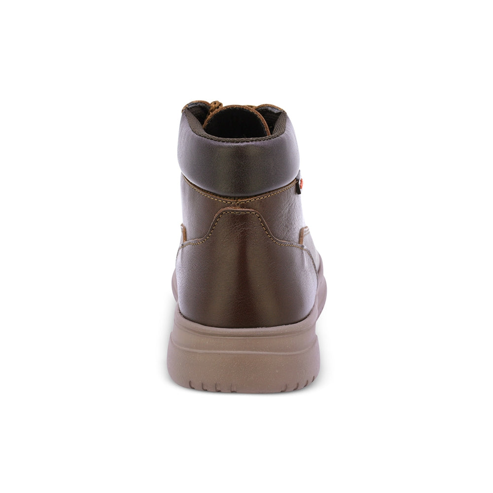 BOTA AUDAZ PARA NIÑO DE PIEL COLOR CAFÉ RAPTOR CON AGUJETA