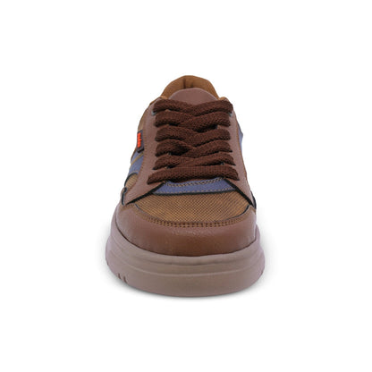 TENIS AUDAZ PARA NIÑO DE SINTÉTICO COLOR CAFÉ CLARO RAPTOR CON AGUJETA