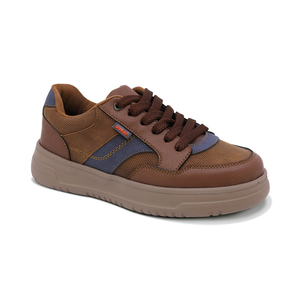 TENIS AUDAZ PARA NIÑO DE SINTÉTICO COLOR CAFÉ CLARO RAPTOR CON AGUJETA