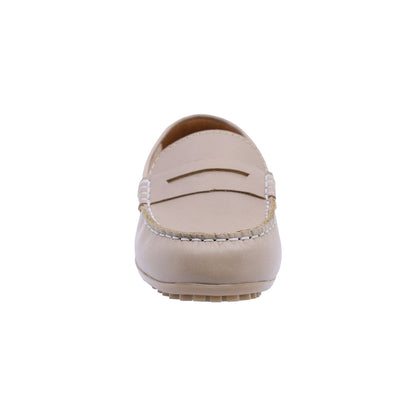 Mocasin para niña Coqueta piel color Beige Malaga