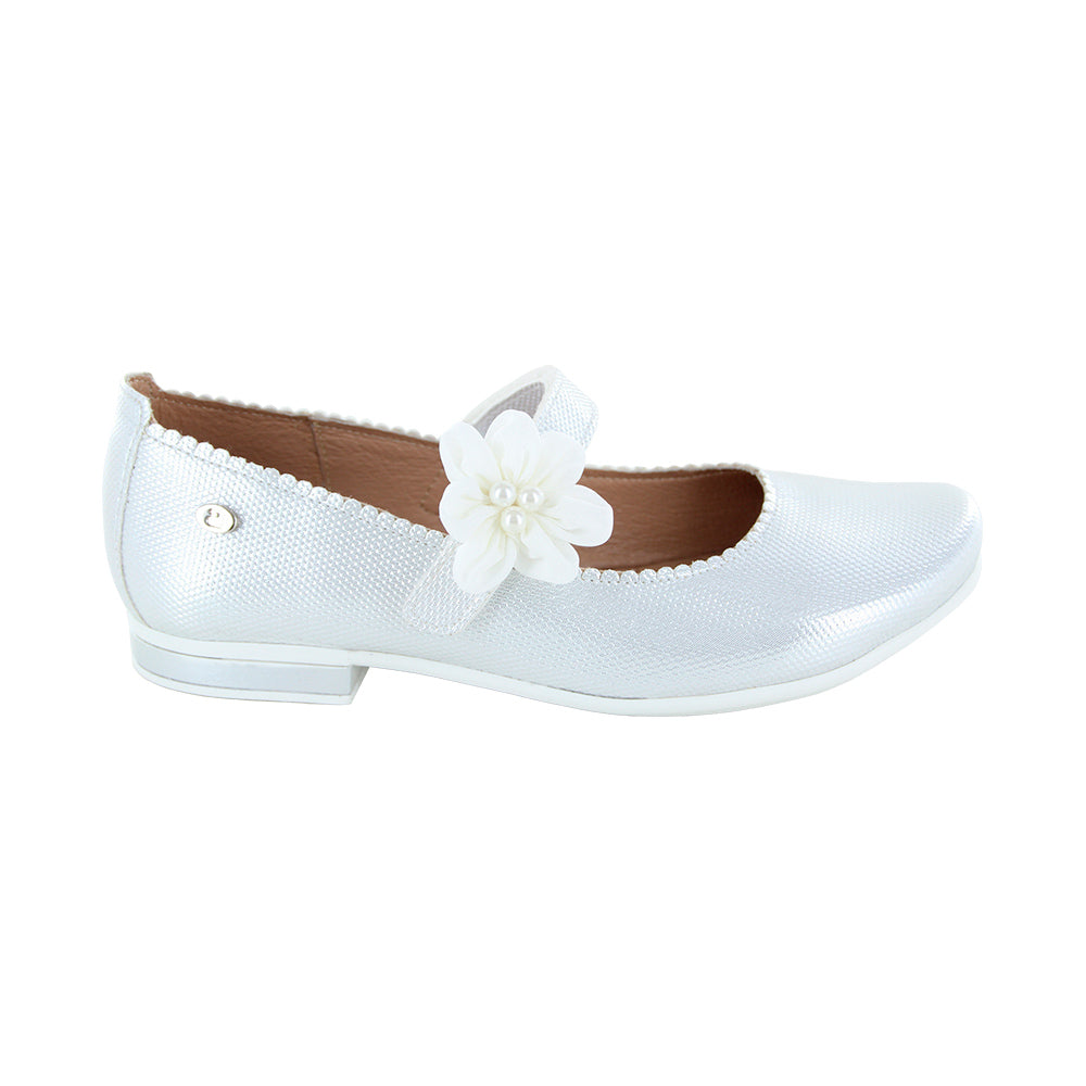 Balerina Coqueta para niña en sintético perla Miranda con flor decorativa