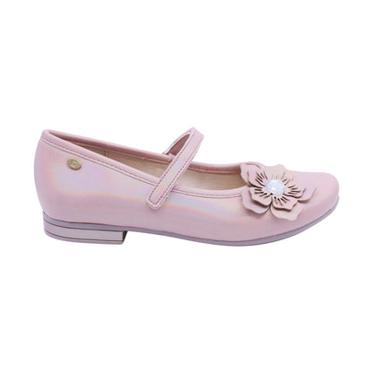 Balerina Coqueta para niña en sintético rosa Miranda con flor decorativa