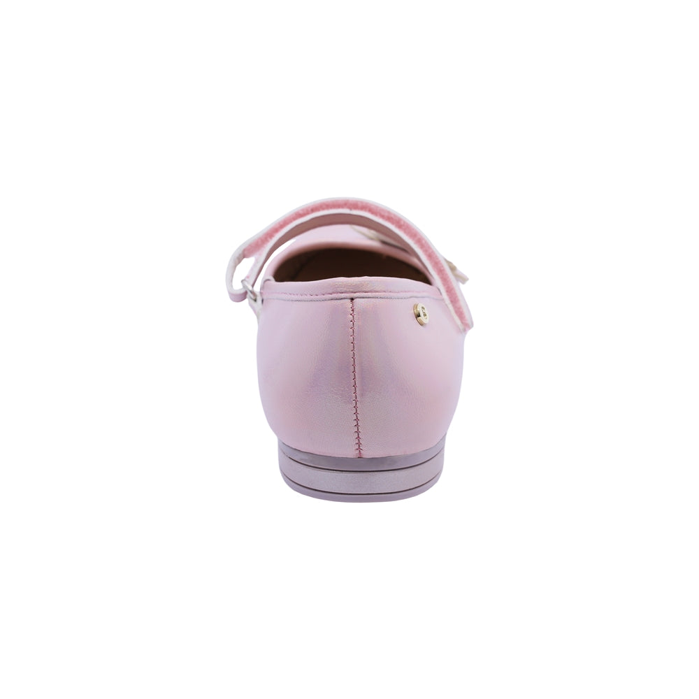 Balerina Coqueta para niña en sintético rosa Miranda con flor decorativa