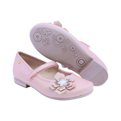 Balerina Coqueta para niña en sintético rosa Miranda con flor decorativa