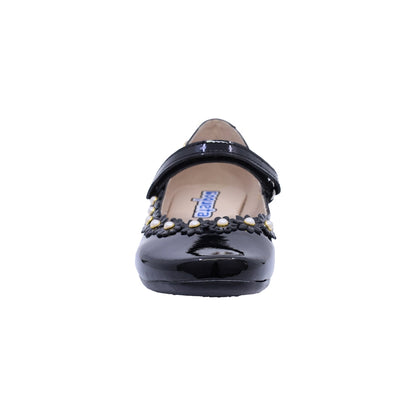 Balerina Coqueta para niña en sintético negro Miranda con flores decorativas