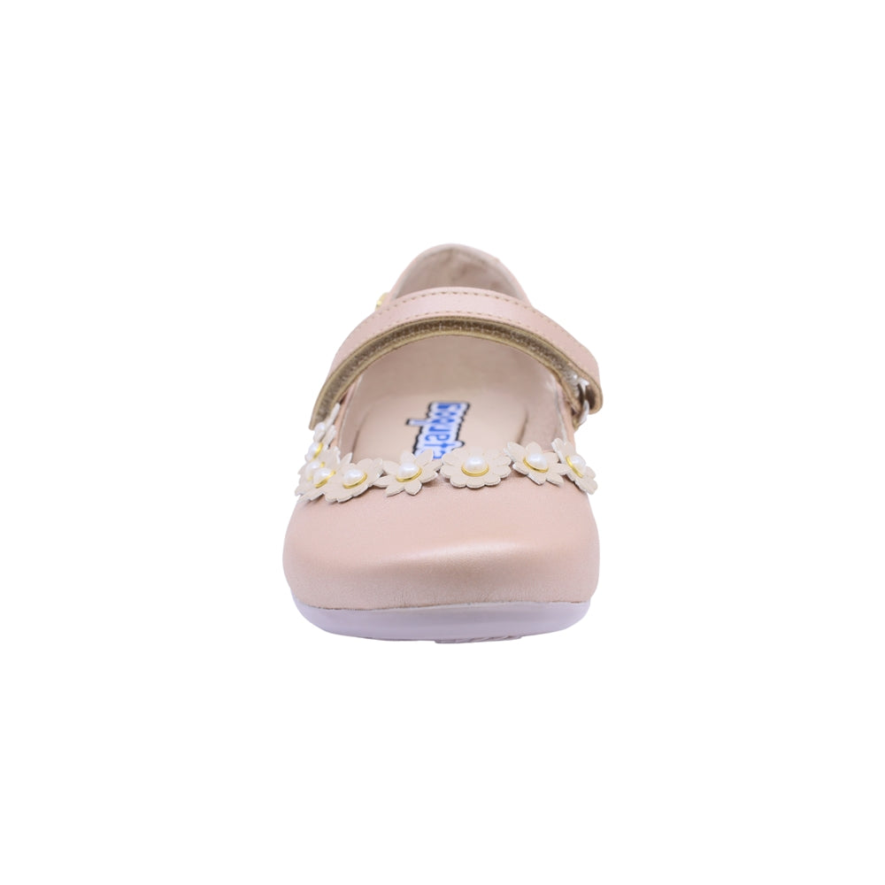 Balerina Coqueta para niña en sintético Oro rosado Miranda con flores decorativas