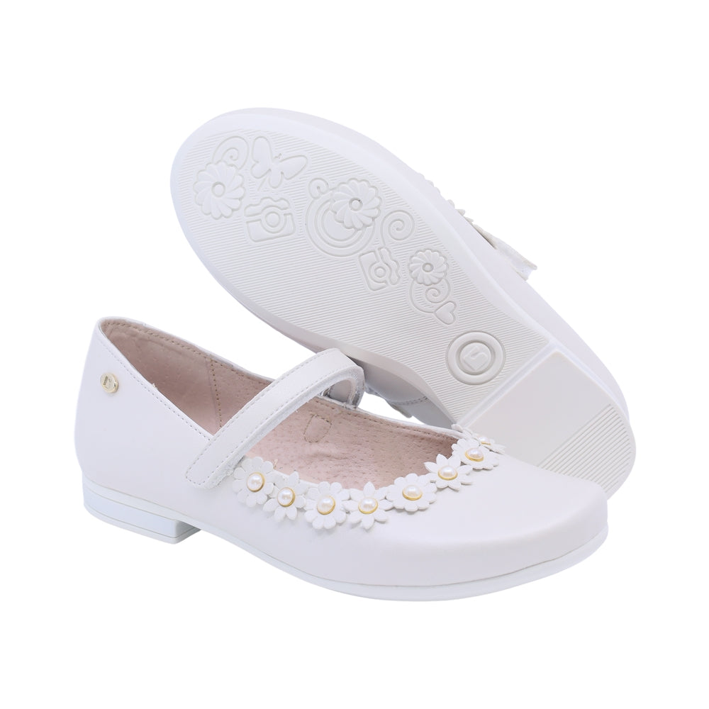Balerina Coqueta para niña en sintético Perla Miranda con flores decorativas