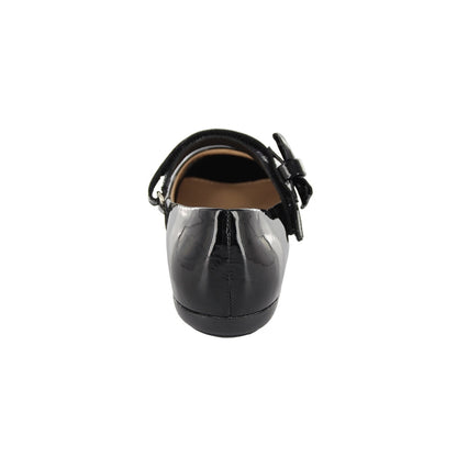 Balerina Coqueta para niña en charol negro Ximena con moño decorativo