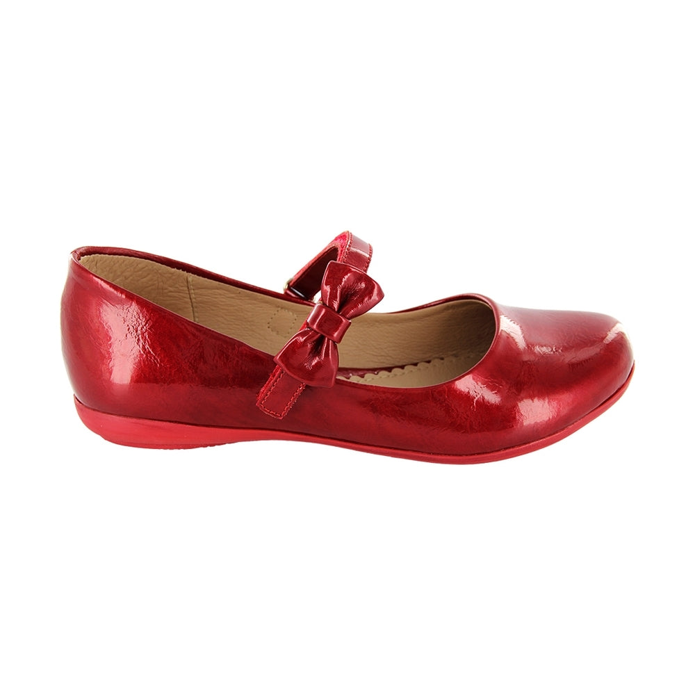 Balerina Coqueta para niña en sintético rojo Ximena con moño decorativo