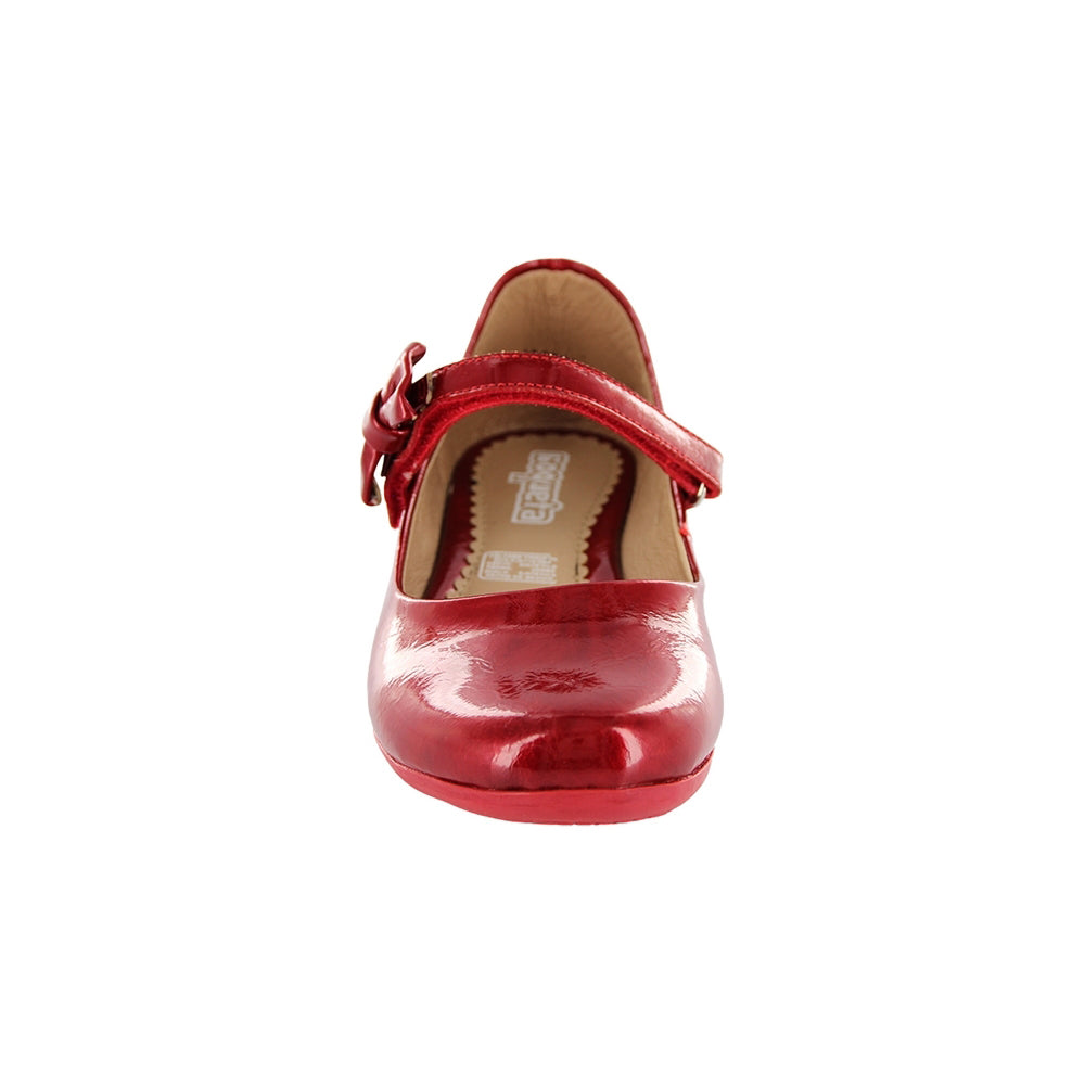 Balerina Coqueta para niña en sintético rojo Ximena con moño decorativo