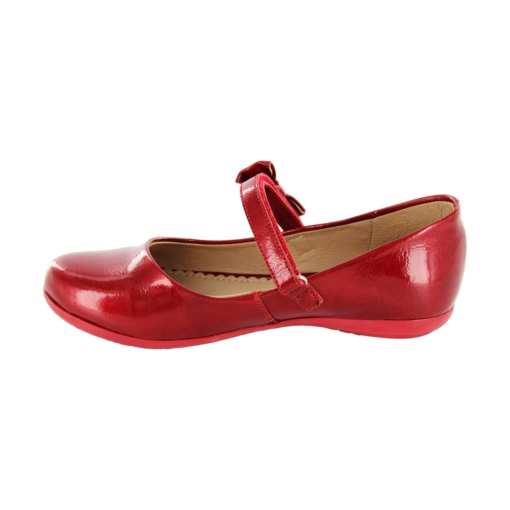Balerina Coqueta para niña en sintético rojo Ximena con moño decorativo