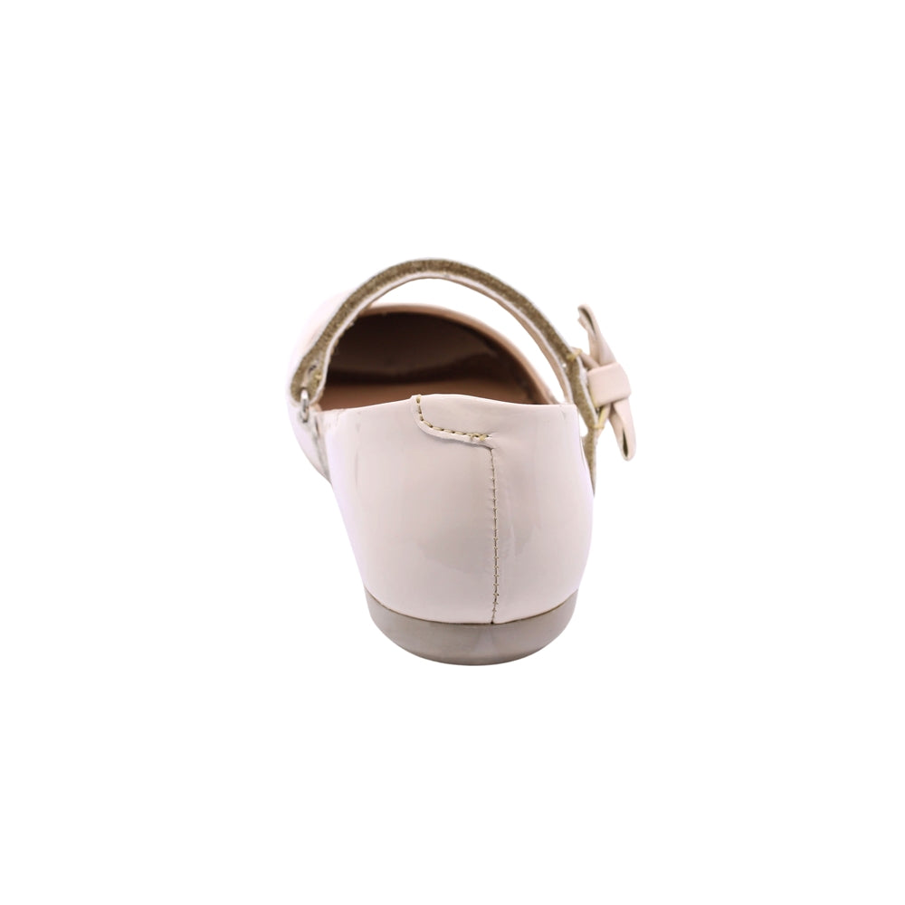 Balerina para niña Coqueta Sintética color Beige Ximena con moño