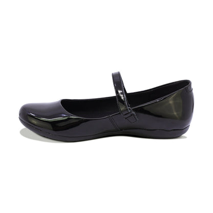 BALERINA COQUETA PARA NIÑA CHAROL COLOR NEGRO XIMENA CON TIRA DE CONTACTO