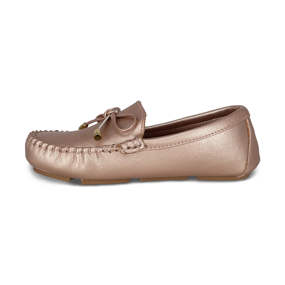 Zapato Coqueta para niña de piel oro rosado Ramiro con suela cómoda