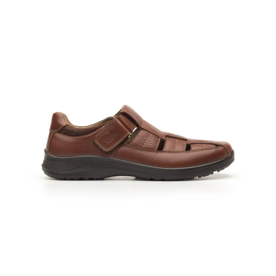 Sandalia Urbana Flexi Con Piel Graneada Para Hombre - Estilo 50807 Tan