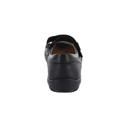 Zapato Coqueta para niña de piel negro Danna con costuras decorativas