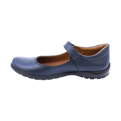 Zapato escolar Coqueta para niña de piel azul marino Danna con hebilla