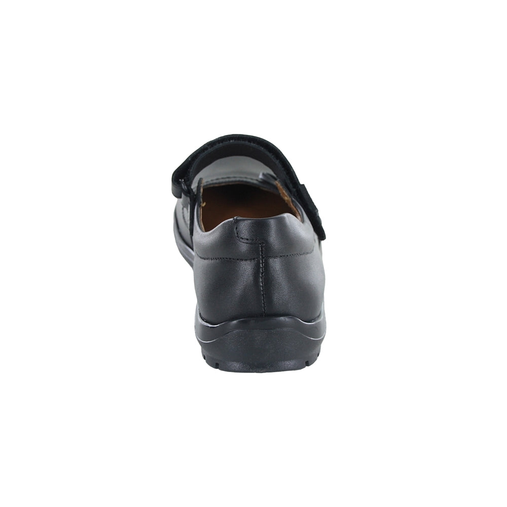 Balerina Coqueta para niña en piel  negro Vanessa con moño decorativo