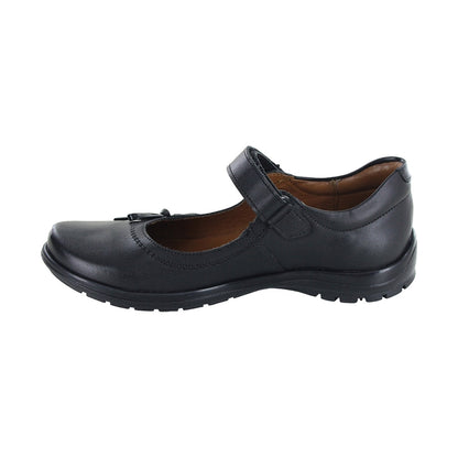 Balerina Coqueta para niña en piel  negro Vanessa con moño decorativo