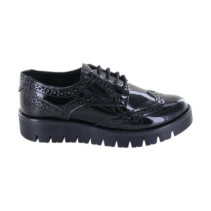 Zapato Escolar Coqueta para niña en charol negro Florence con agujeta