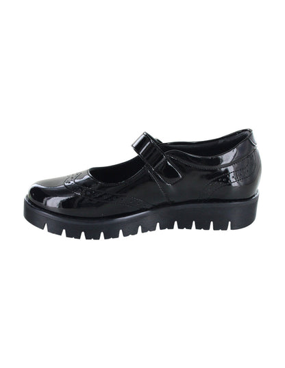 Zapato Escolar Coqueta para niña en charol negro Florence con suela dentada