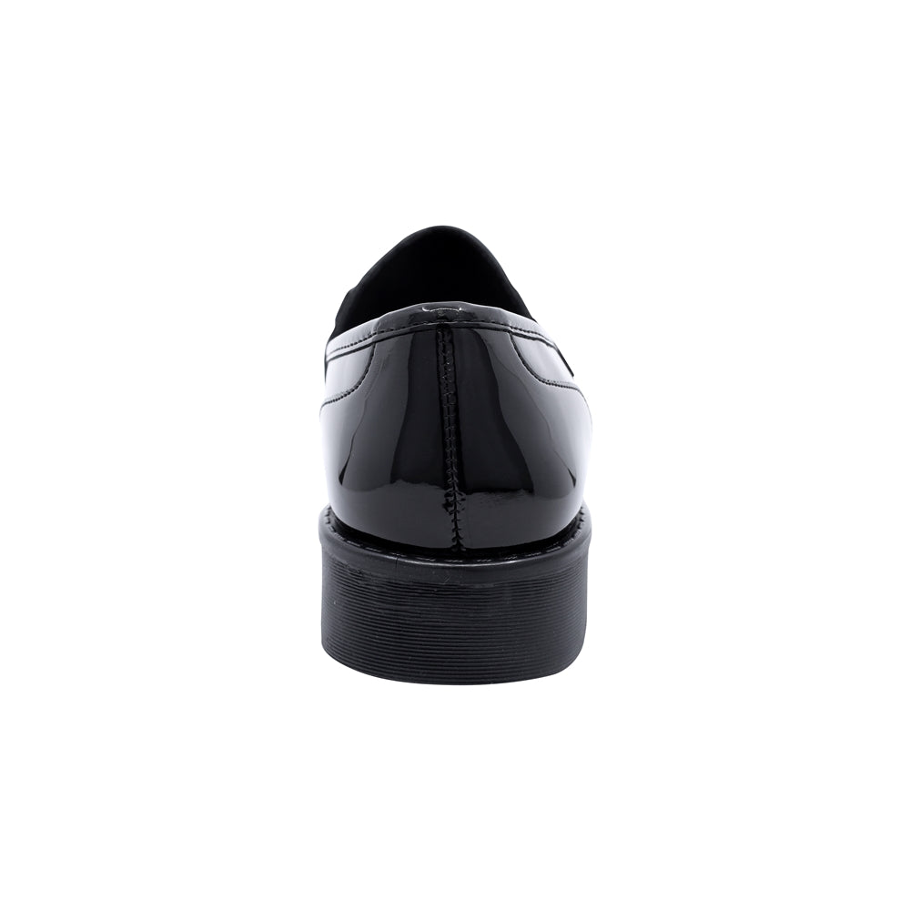 Mocasín escolar Coqueta para niña de charol negro Florence con lazo decorativo
