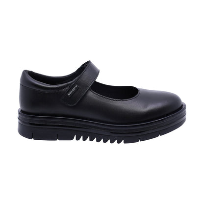 Zapato escolar Coqueta para niña de piel negro Nora con tira de contacto